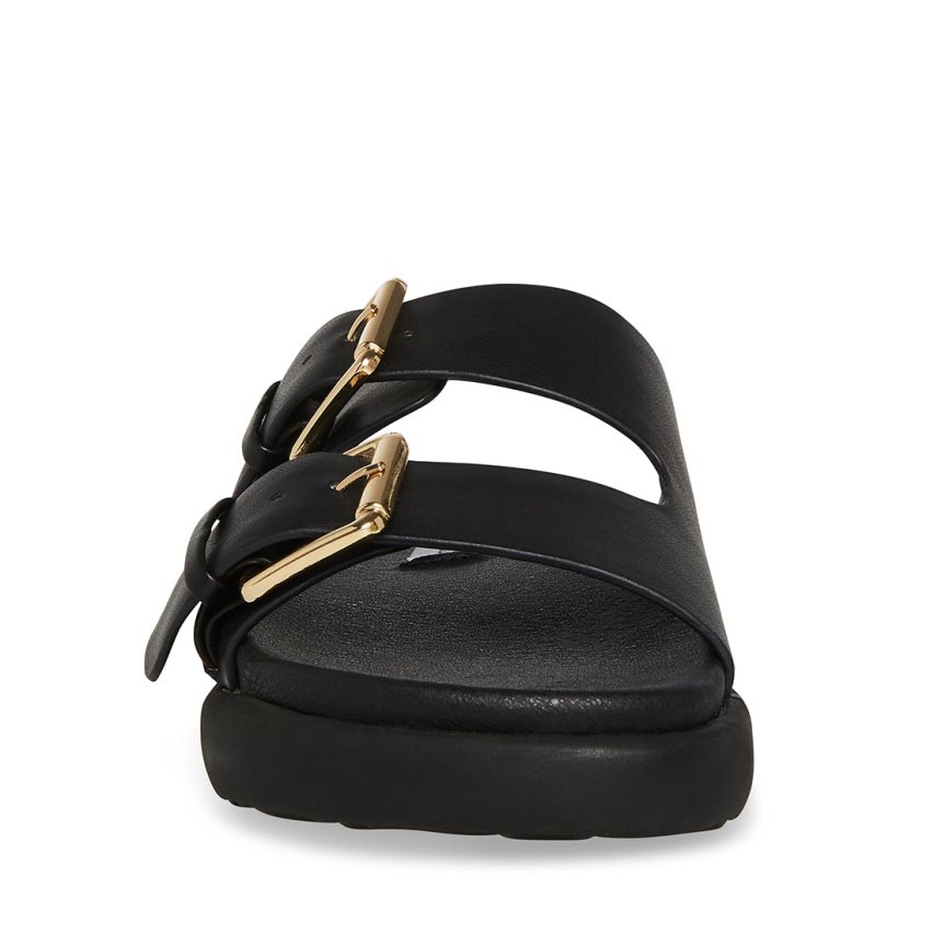 Black Steve Madden Nevara Women's Slides | PH 6597NOH